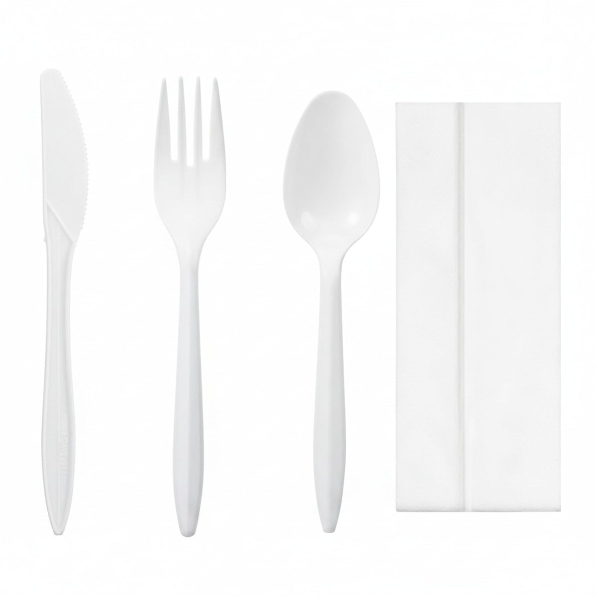 Uiifan 300 Set Plastic Silverware Knife Fork Spoon Napkin, Black