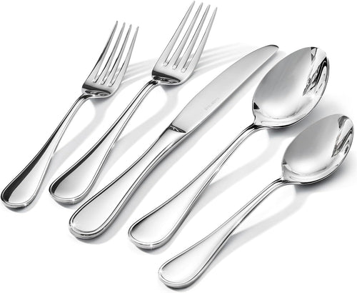 48 Piece Silverware Set for 8 with Steak Knives, 18/10 Stainless Steel