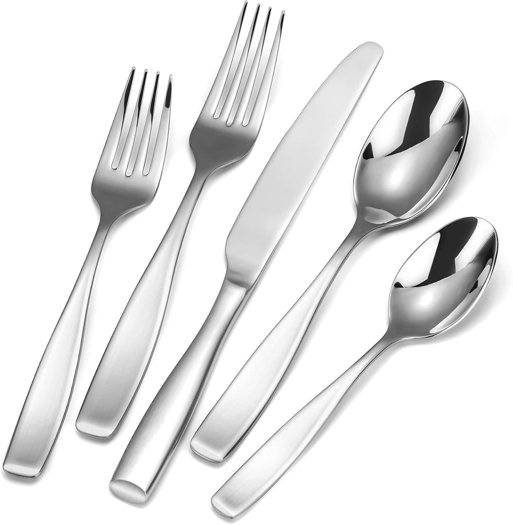 60 Piece Silverware Set for 12, 18/10 Stainless Steel Heavy Flatware Set