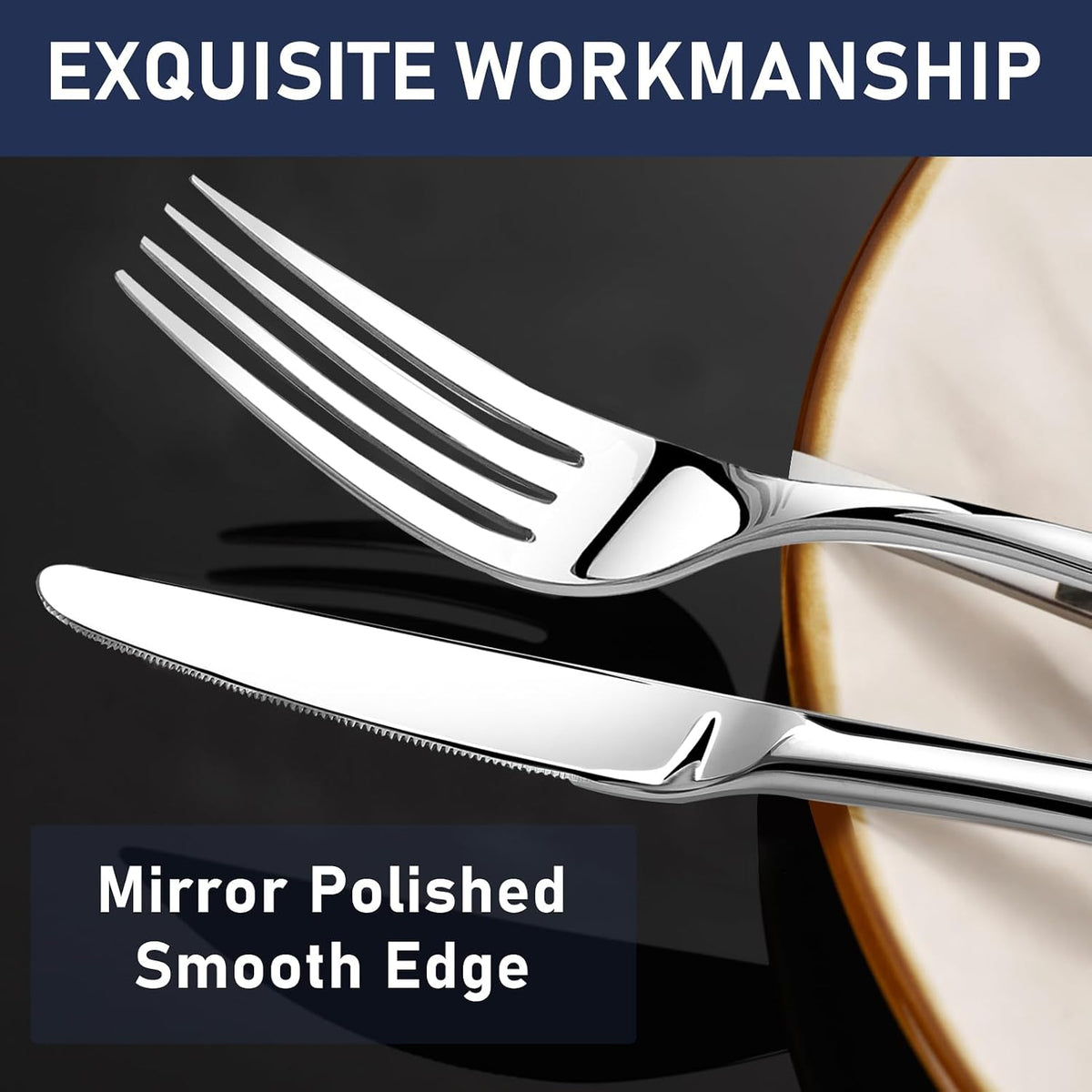 Heavy Duty Silverware Set for 8, Stainless Steel Flatware Cutlery Set