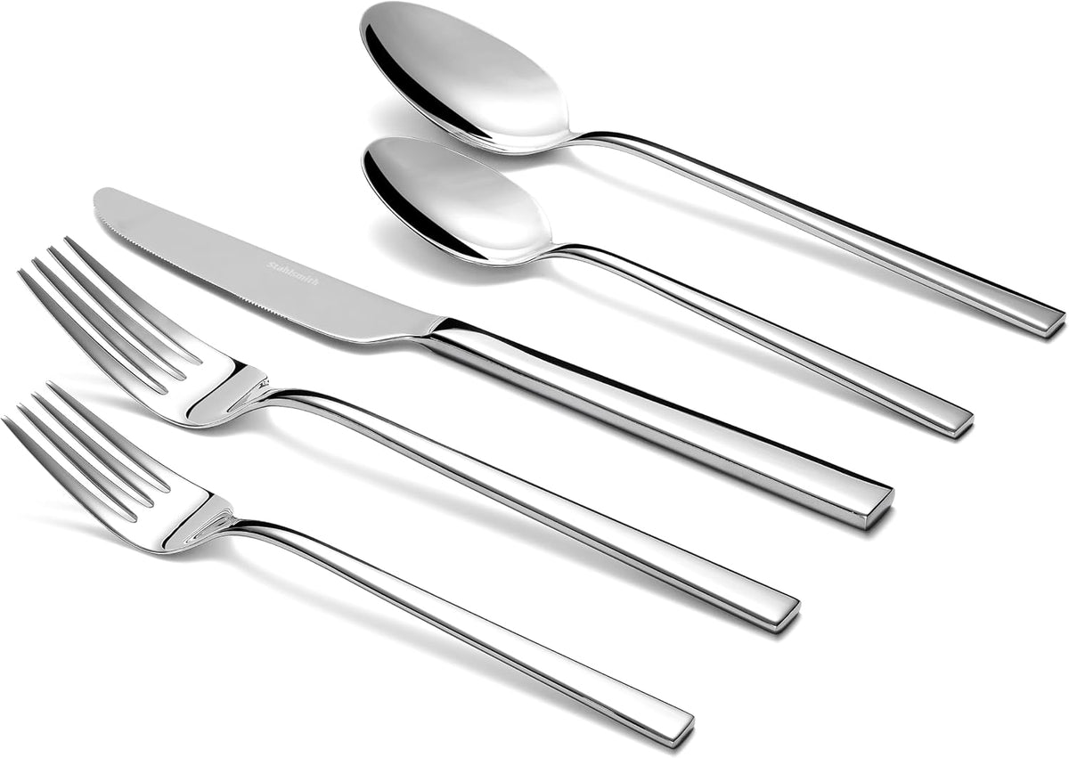 20-Piece Durable 18/10 Silverware Set, Stainless Steel Flatware