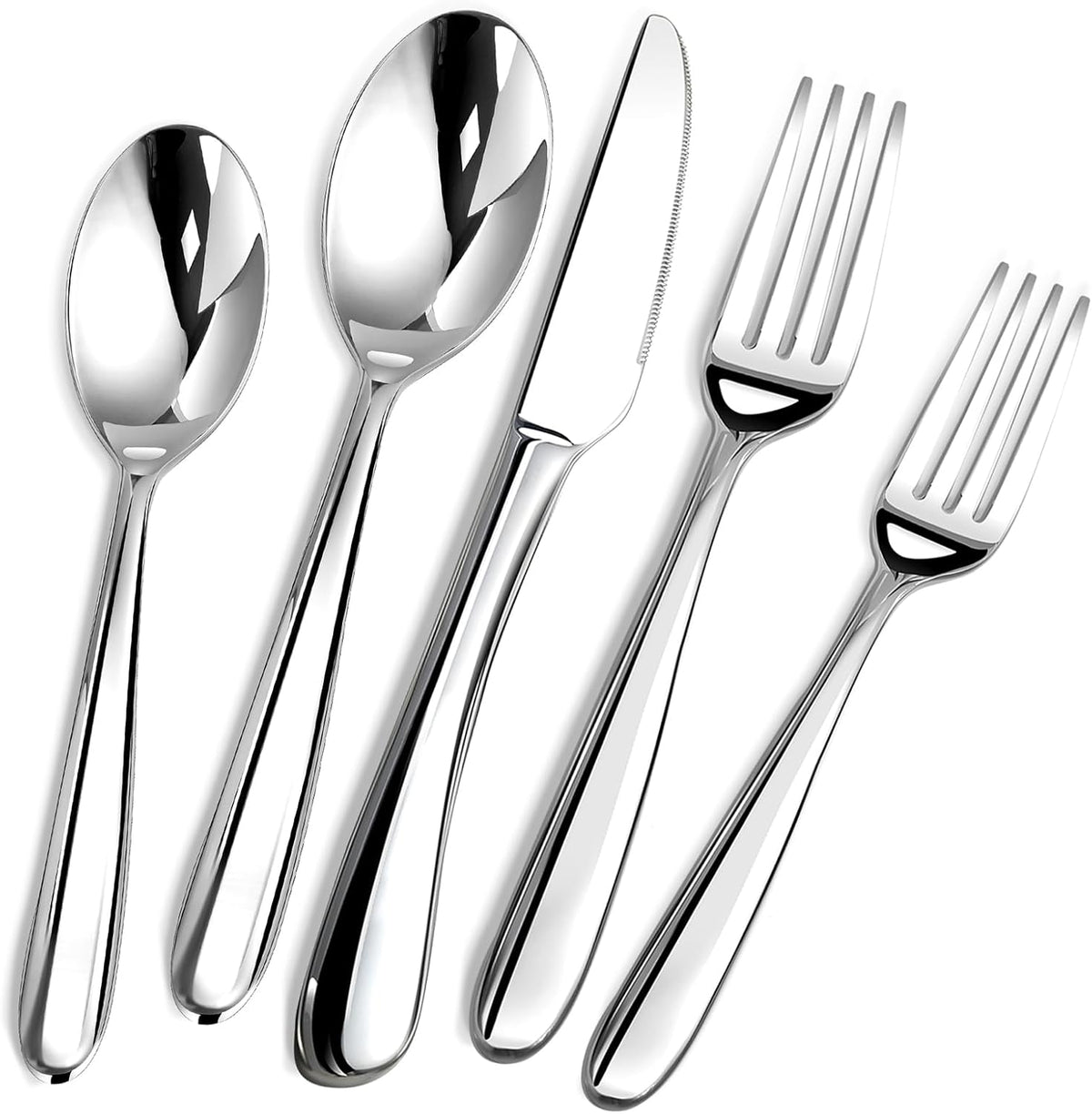 Heavy Duty Silverware Set for 8, Stainless Steel Flatware Cutlery Set
