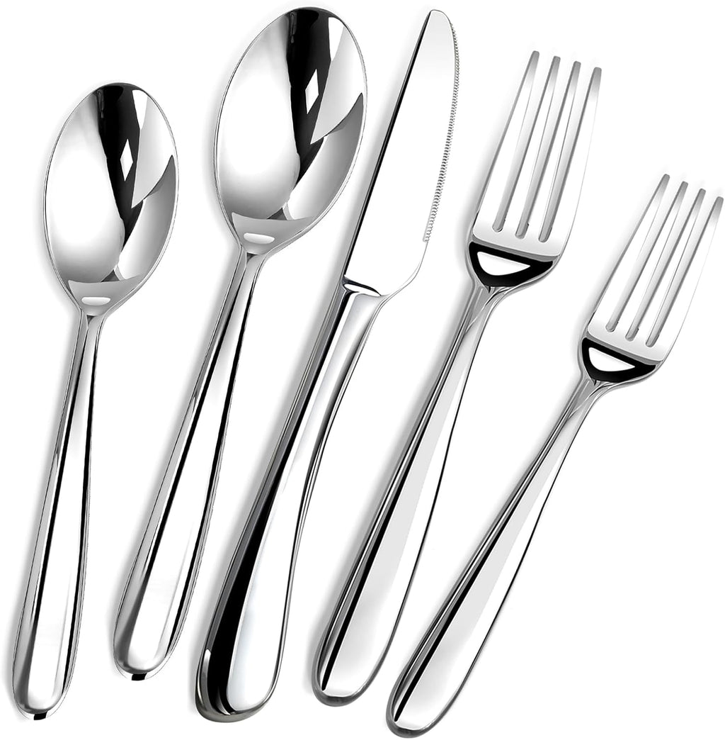 Heavy Duty Silverware Set for 8, Stainless Steel Flatware Cutlery Set