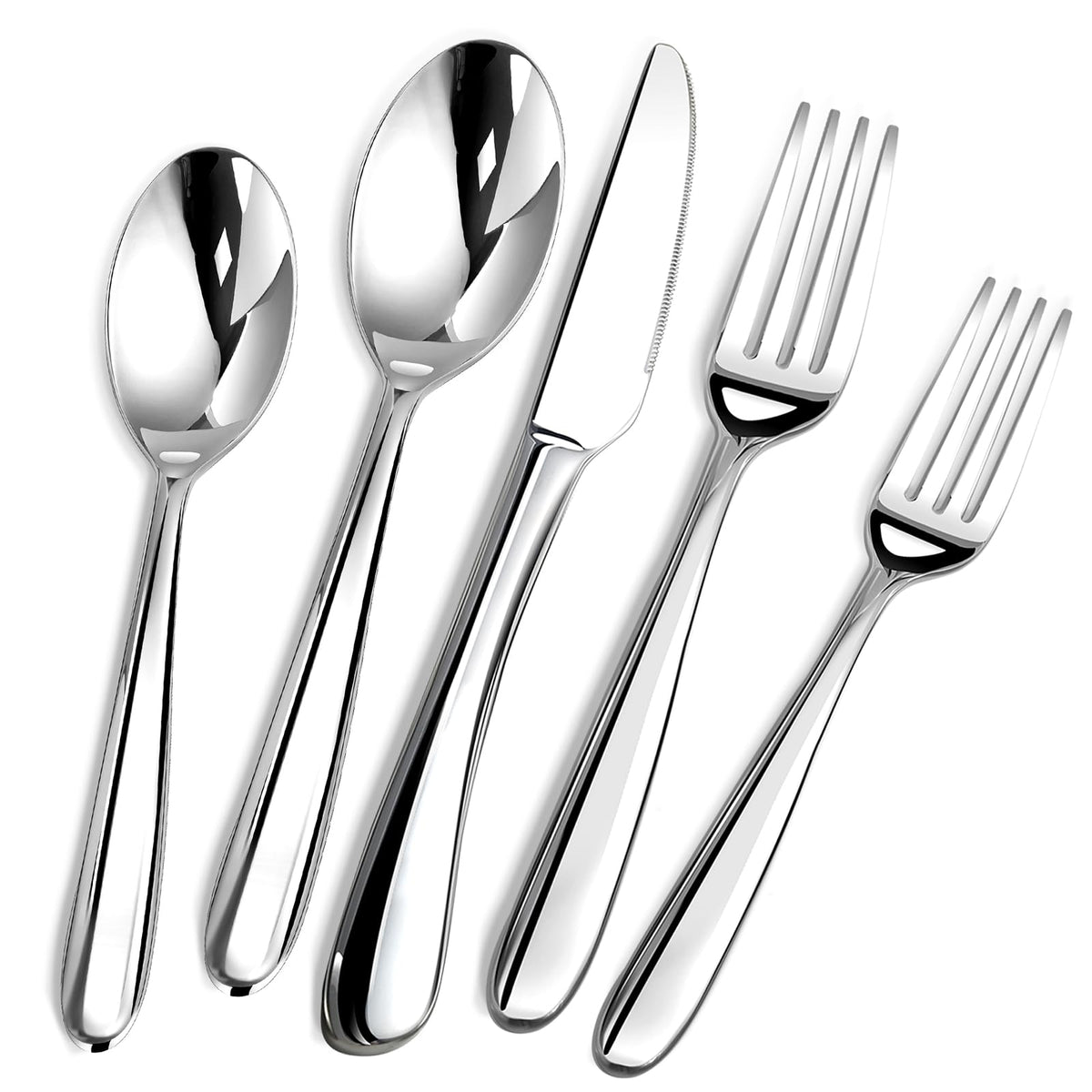 Silverware Set for 12 with Serving Utensil,Stainless Steel Flatware Cutlery
