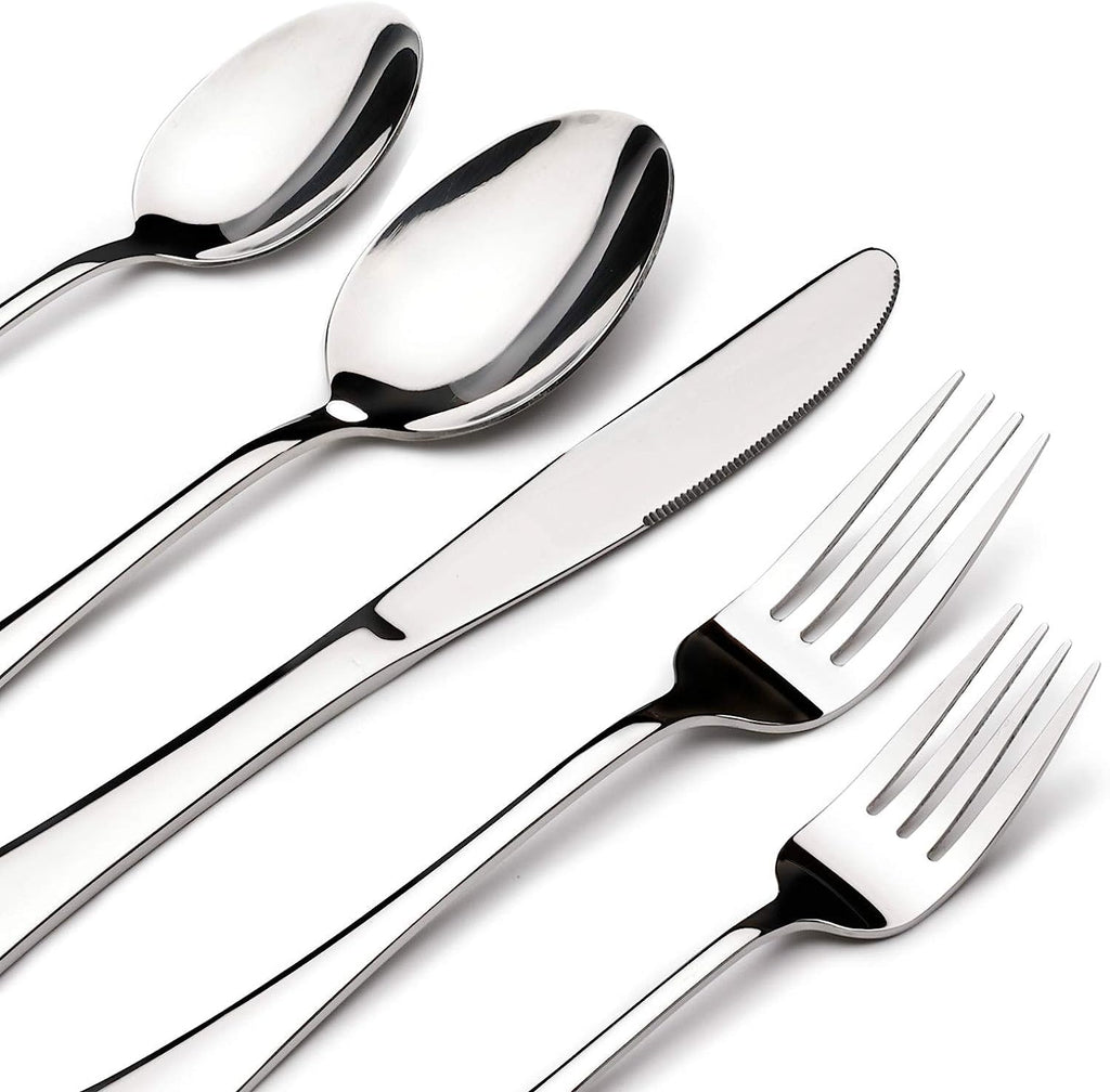 Silverware Set for 12 with Serving Utensil,Stainless Steel Flatware Cutlery