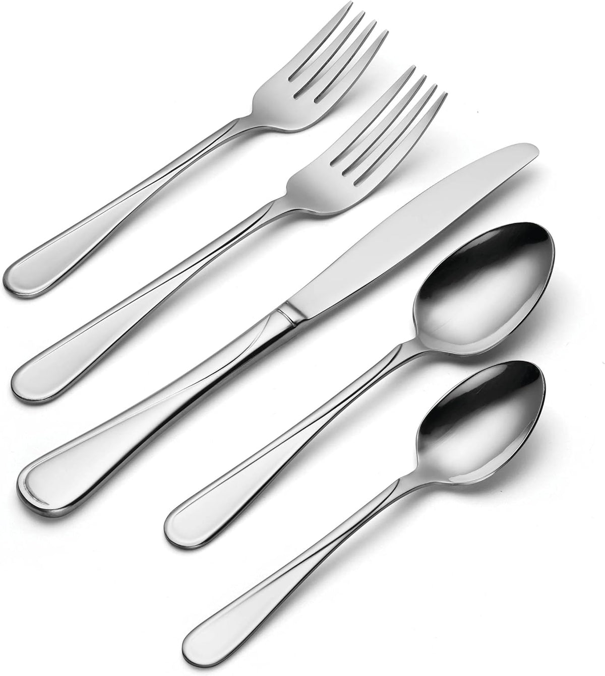 Oneida Flatware Flight Silver 18/0 Silverware Set for 12, (65-Piece)