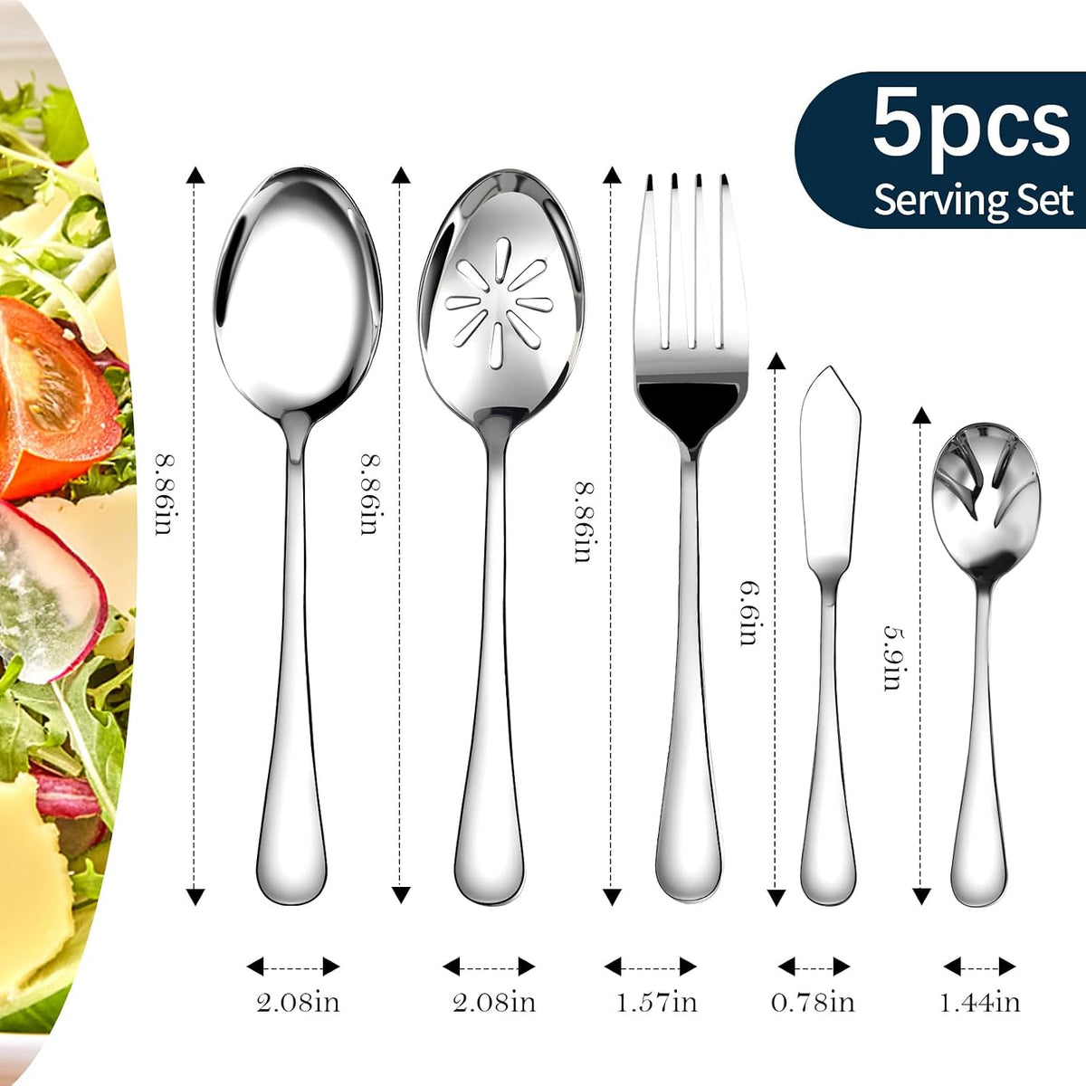 Silverware Set for 12 with Serving Utensil,Stainless Steel Flatware Cutlery