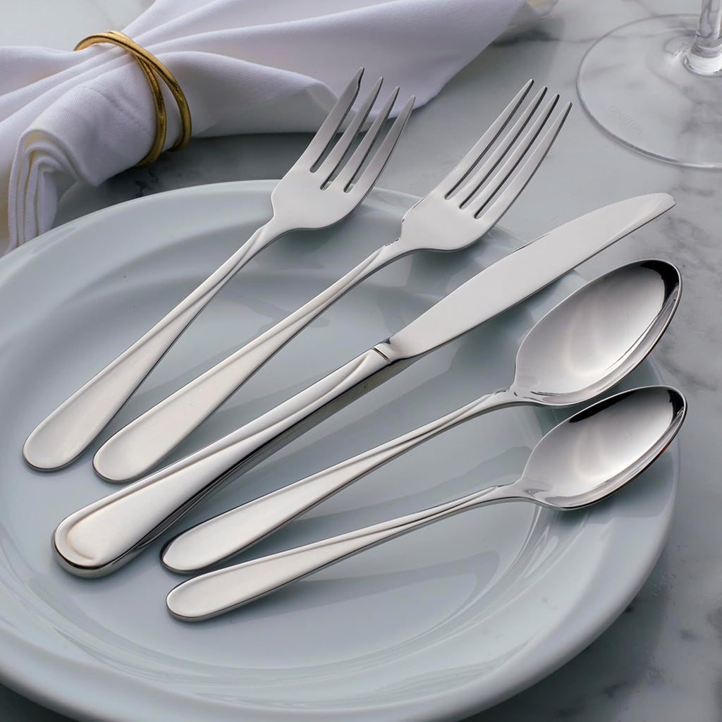 Oneida Flatware Flight Silver 18/0 Silverware Set for 12, (65-Piece)