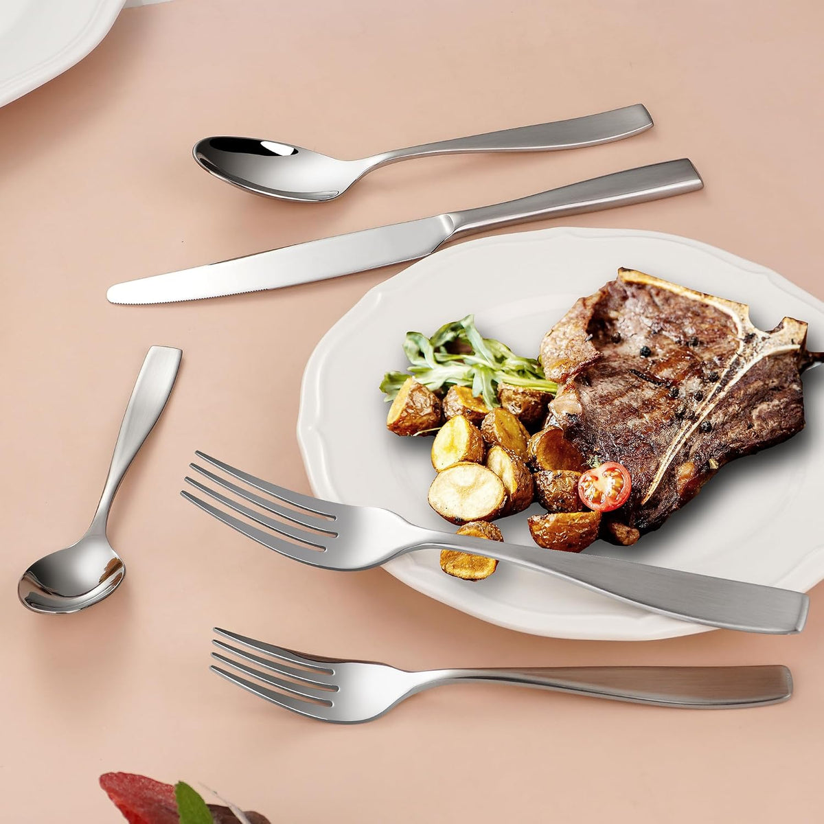 60 Piece Silverware Set for 12, 18/10 Stainless Steel Heavy Flatware Set