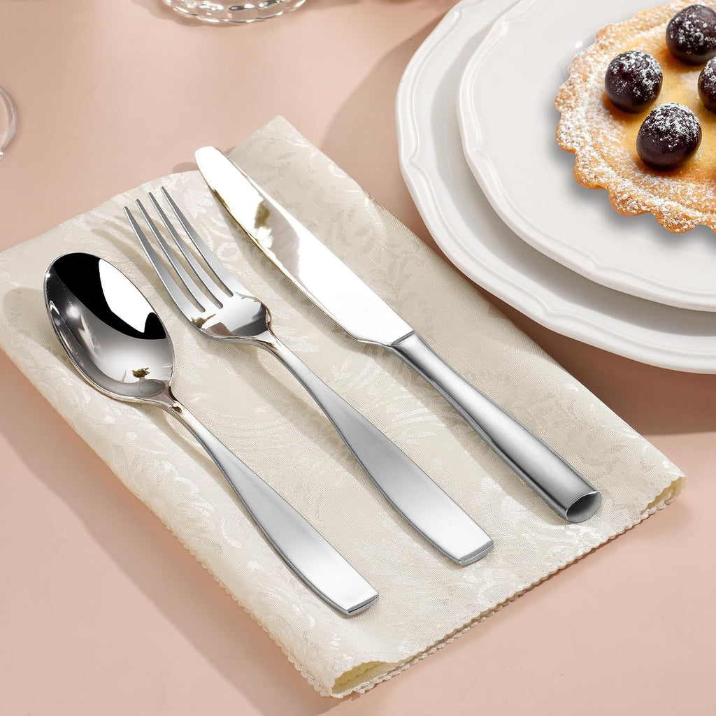 60 Piece Silverware Set for 12, 18/10 Stainless Steel Heavy Flatware Set
